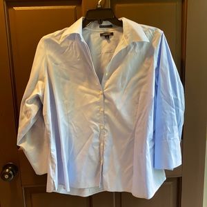 Lands End Pale blue No Iron Pinpoint Oxford blouse